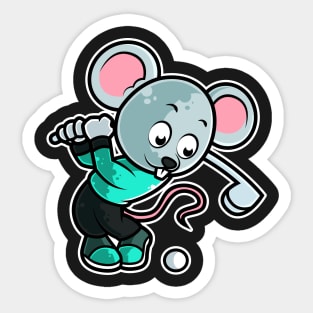 Mouse Golf Player Golfer Golfing Funny Kids Boys print Sticker